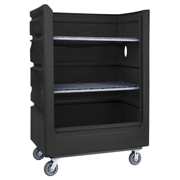 R&B Wire Products Polyethylene/Steel Poly Turnabout Truck, 2 Shelves, 2000 lb 747BLK